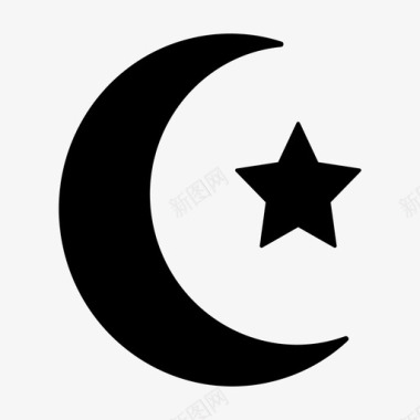 穆斯林伊斯兰教月亮图标