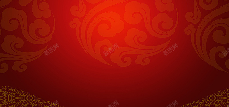 红色红色雪花底纹金边金光闪光四射喜庆春节舞台海报b背景