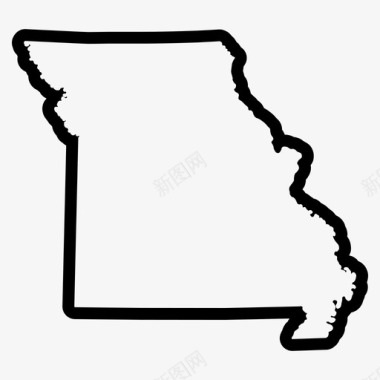 密苏里州地图州图标