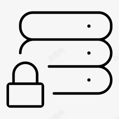 数据库锁数据库安全技术图标