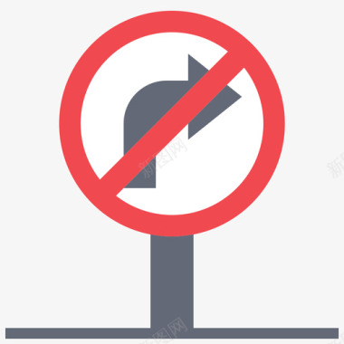 禁止右转31号停车场平坦图标