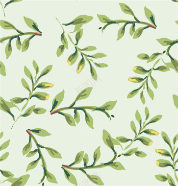 清新唯美绿色多肉植物仙人掌平铺图案AI矢量设计8矢背景