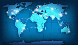 蓝色科技科技世界地图地图底纹蓝色科技科技地图矢量地图矢量htt高清图片