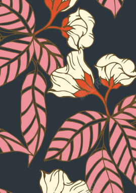 纯图植物鲜花树叶矢量图库服装图案设计时装设计图案高背景