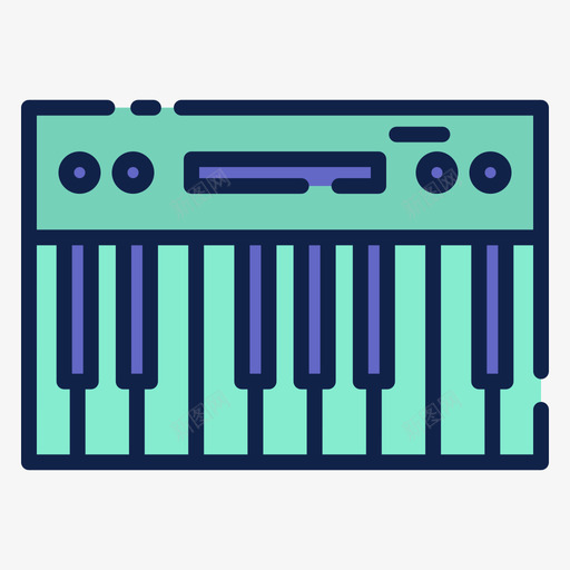 键盘乐器18线型彩色svg_新图网 https://ixintu.com 键盘 乐器 线型 彩色