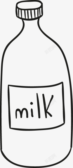 卡通手绘牛奶瓶子手绘漫画卡通素材