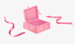 粉色礼物盒彩带素材