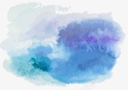 术易溶于水免商水彩画绿松石蓝色紫阴天刷纹理课程水彩易溶于水基高清图片