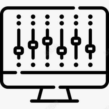 均衡器音频和视频28线性图标