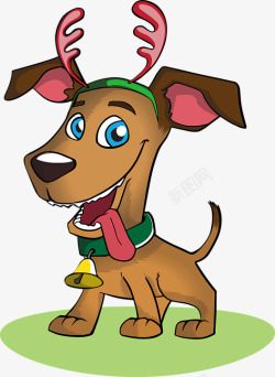 圣诞老人的宠物狗圣诞节度假圣诞狗宠物动物圣诞老人小狗可爱十二月搞高清图片