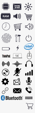 笔记本电脑常用图标图标