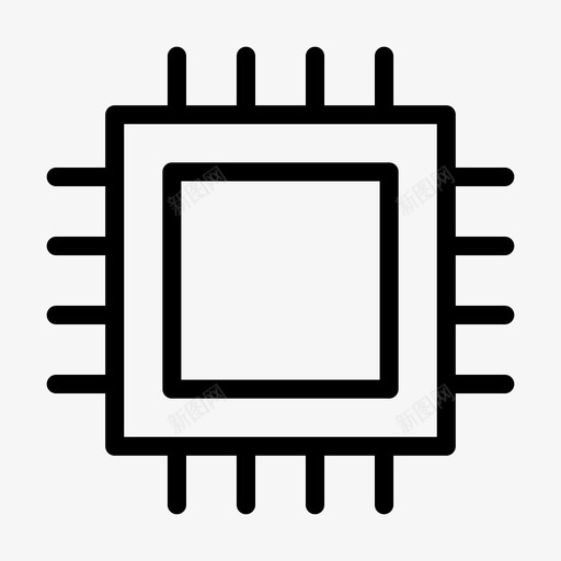 cpu芯片硬件处理器svg_新图网 https://ixintu.com 芯片 硬件 处理器 技术 媒体 符号