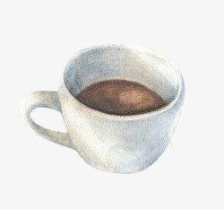 手绘水彩咖啡插画可爱贴纸包装矢量EPS图案AI设计素材