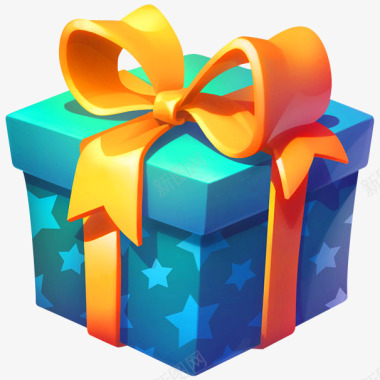 礼物盒写实icon图标
