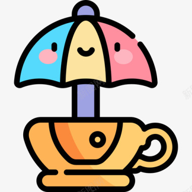 茶杯骑行一般65线性颜色图标