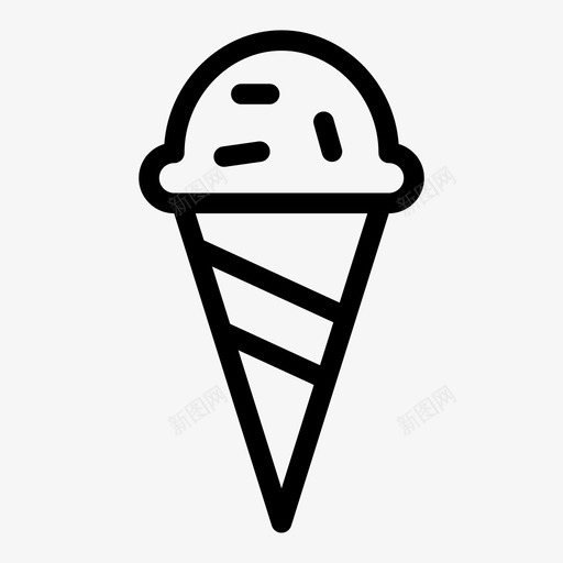 冰淇淋筒美味甜svg_新图网 https://ixintu.com 冰淇淋 美味 甜食 食物 字形