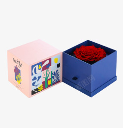 双层礼盒马蒂斯系列超巨型永生花双层礼盒野兽派高清图片