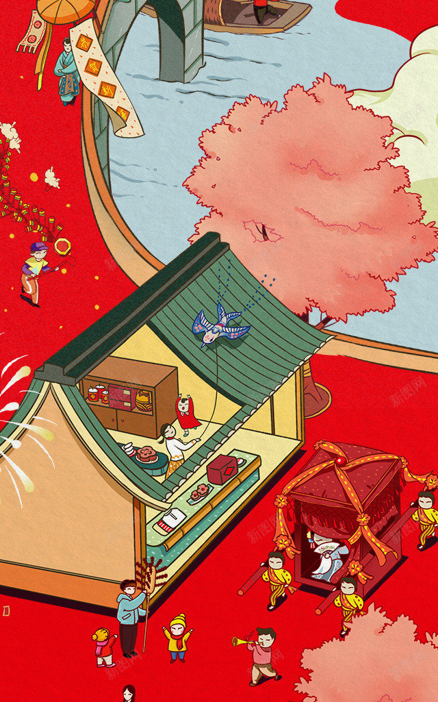 过年新年年货盛宴jpg设计背景_新图网 https://ixintu.com 年货 化妆品 电商 过年 新年 盛宴 爱先