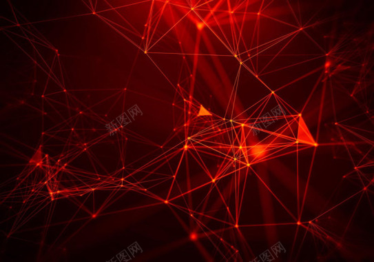 红色立体几何线条高清边框背景
