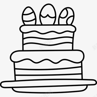 蛋糕复活节29黑色图标