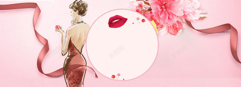 三八节妇女节女王节女神节浪漫花朵女王节海报bann背景