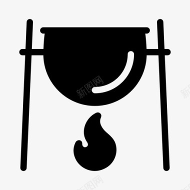 烹饪燃烧器篝火大锅图标