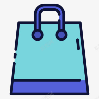 购物袋网络营销5线性颜色图标