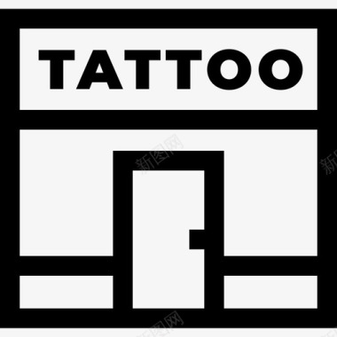 纹身工作室纹身20线性图标