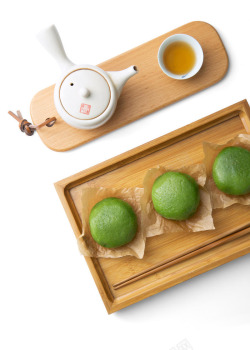 清明茶俯视青团清明节茶布景白色中国传统休息静物室内健康清高清图片