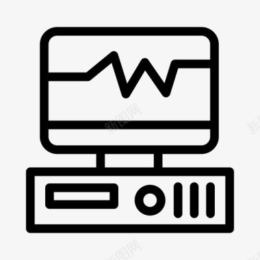 医疗计算机医疗保健监视器图标
