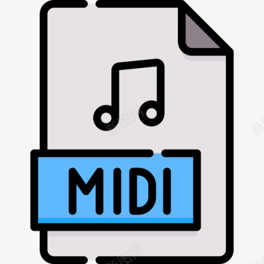 Midi音频和视频27线性颜色图标