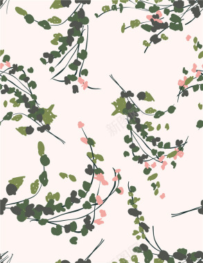 清新唯美绿色多肉植物仙人掌平铺图案AI矢量设计4矢背景