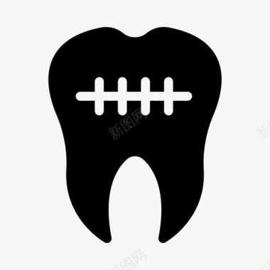 牙齿损伤牙齿医疗保健图标