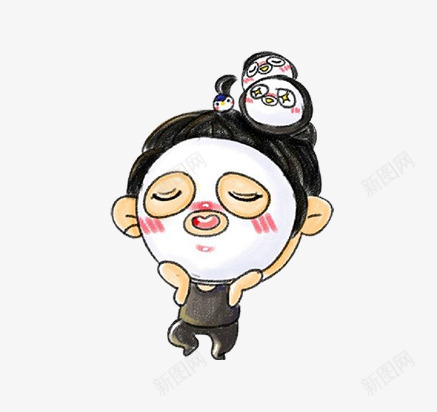 手绘敷面膜的卡通人物png免抠素材_新图网 https://ixintu.com 手绘 面膜 卡通 卡通人 人物