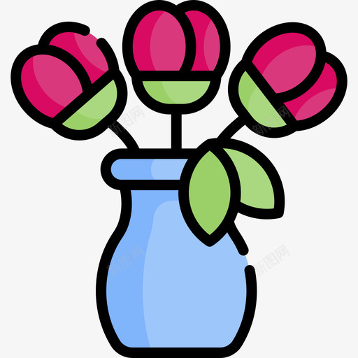 花瓶室内植物3线性颜色svg_新图网 https://ixintu.com 花瓶 室内 植物 线性 颜色