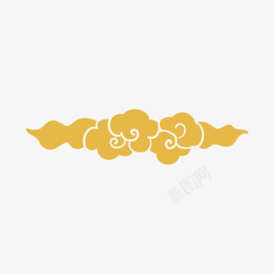 中国风古典新年金色简约传统祥云烫金云纹云朵底纹图案素材