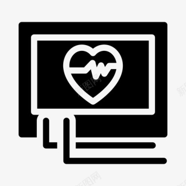 心脏病学监视器心脏病监视器医疗保健图标