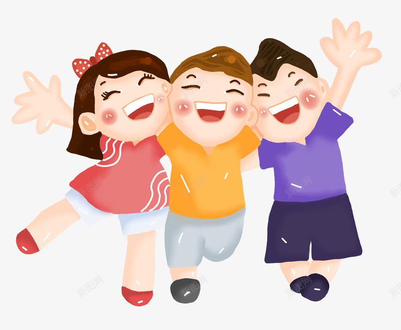 儿童节3个小朋友拥抱欢乐庆祝png免抠素材_新图网 https://ixintu.com 儿童节 小朋友 拥抱 欢乐 庆祝