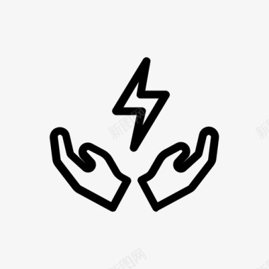 手能量闪电图标