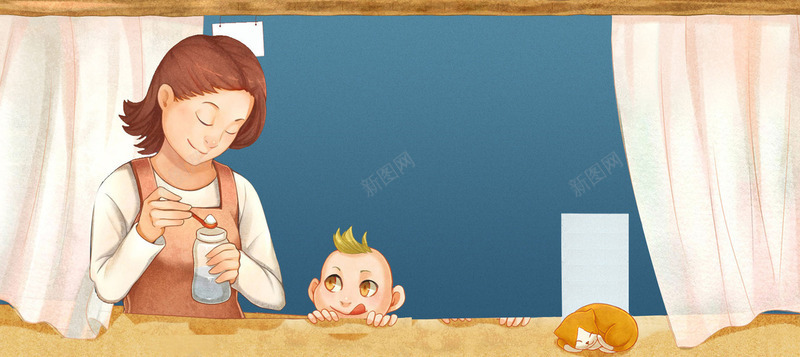 母亲节母亲节海报母婴母婴海报手绘手绘海报简约简约海背景