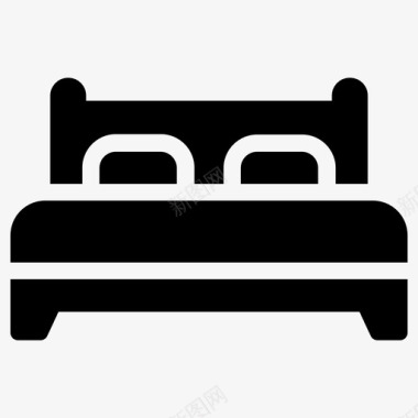 床被褥双人床图标