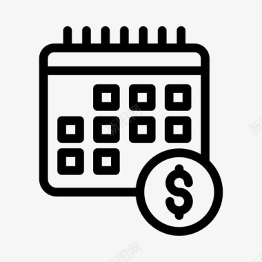 日历美元截止日期财务图标
