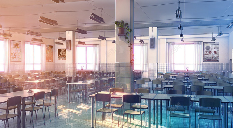 餐厅背景jpg设计背景_新图网 https://ixintu.com 餐厅 食堂 桌椅 整齐 学校 干净