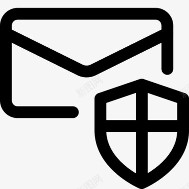 电子邮件屏蔽保护信封安全图标