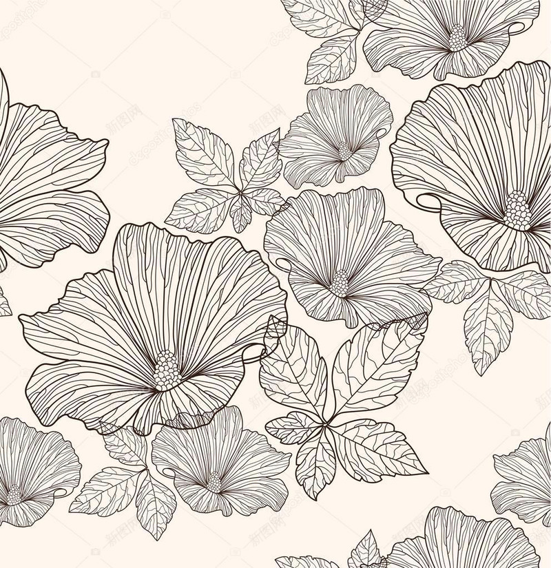 无缝的花卉图案用鲜花和枫叶纹理和jpg设计背景_新图网 https://ixintu.com 无缝 花卉 图案 鲜花 枫叶 纹理