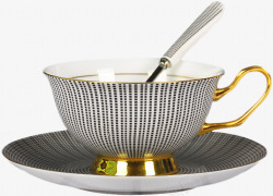 配勺皇家英伦骨瓷欧式咖啡杯套装素雅陶瓷咖啡杯具配碟送勺高清图片