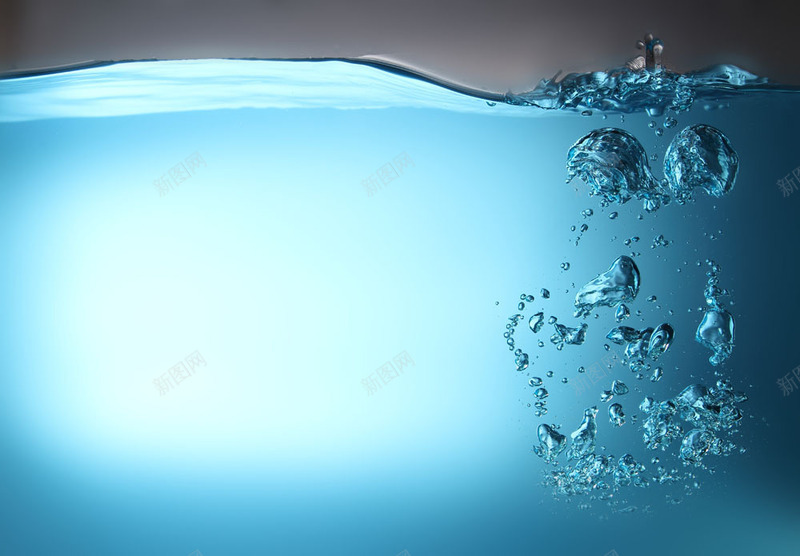 蓝色水与气泡液体jpg设计背景_新图网 https://ixintu.com 蓝色 气泡 液体