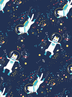 行星系太空漫步行星猫咪手绘猫太空猫宇航员纸胶带蓝色系平铺高清图片