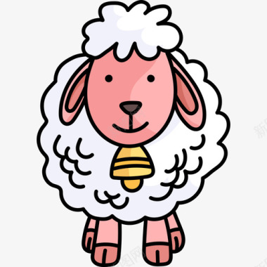 绵羊复活节30彩色图标