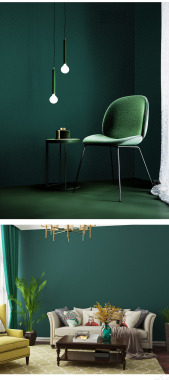 美式复古墨绿色素色纯色墙纸北欧风格现代绿色壁纸卧室背景